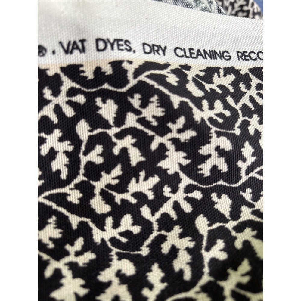 Vintage Waverly Fabric 2.5 Yds "Portia" Cream Black Abstract Leaf Design 56x92 - Picture 6 of 7